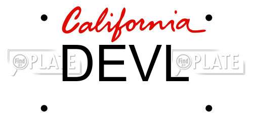 DEVL California License Plate