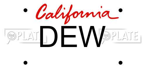 DEW California License Plate