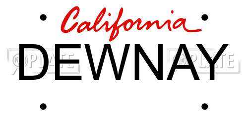 DEWNAY California License Plate