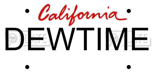 DEWTIME California License Plate