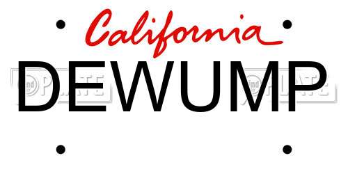 DEWUMP California License Plate