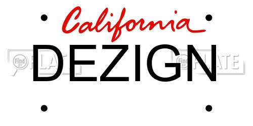 DEZIGN California License Plate