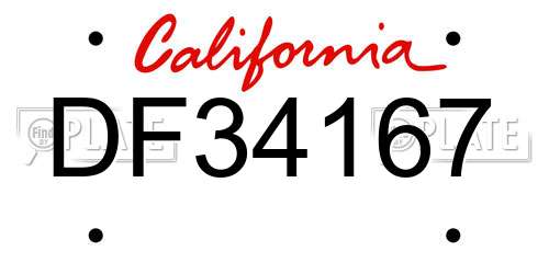 DF34167 California License Plate