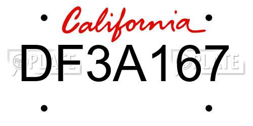 DF3A167 California License Plate
