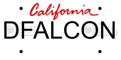 DFALCON California License Plate