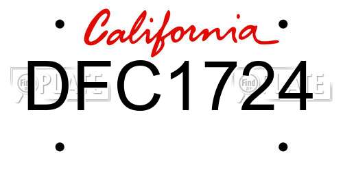 DFC1724 California License Plate