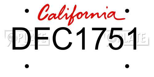 DFC1751 California License Plate