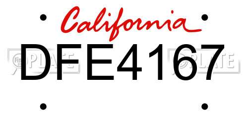 DFE4167 California License Plate
