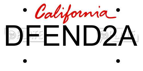 DFEND2A California License Plate