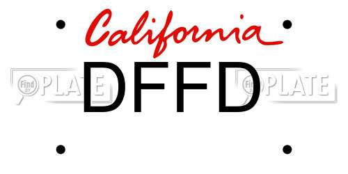 DFFD California License Plate
