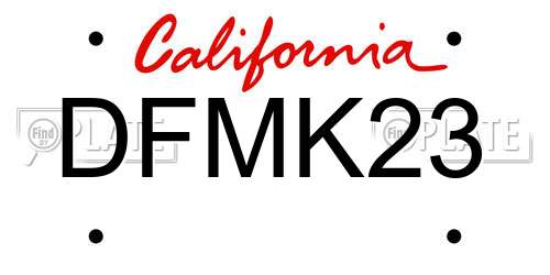 DFMK23 California License Plate
