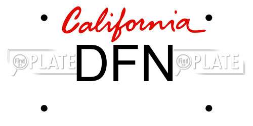 DFN California License Plate