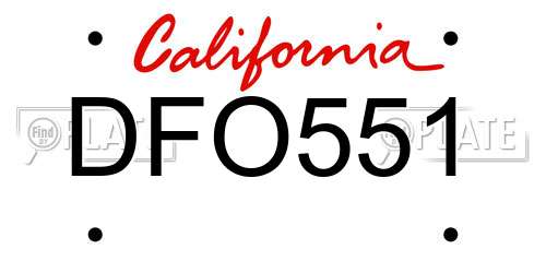 DFO551 California License Plate