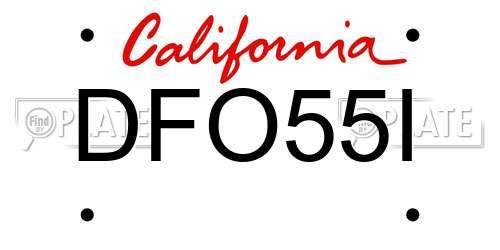 DFO55I California License Plate