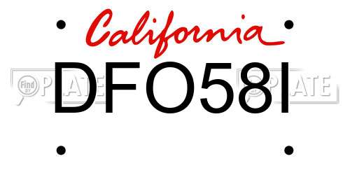 DFO58I California License Plate