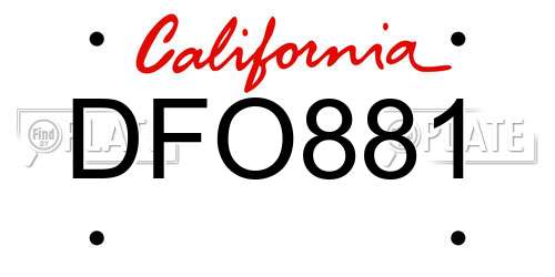DFO881 California License Plate