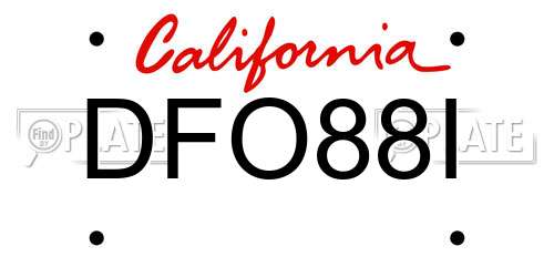 DFO88I California License Plate