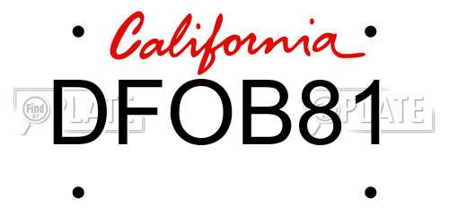 DFOB81 California License Plate