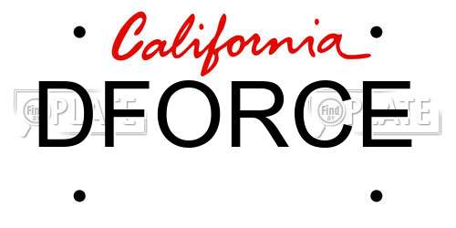 DFORCE California License Plate