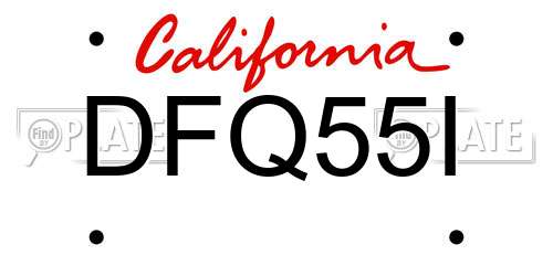 DFQ55I California License Plate