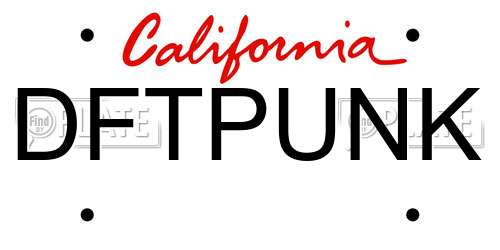 DFTPUNK California License Plate