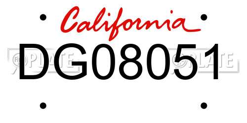 DG08051 California License Plate
