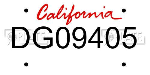 DG09405 California License Plate