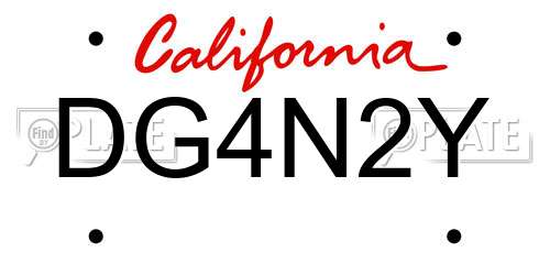 DG4N2Y California License Plate