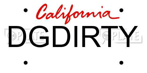 DGDIRTY California License Plate