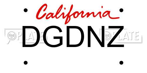 DGDNZ California License Plate