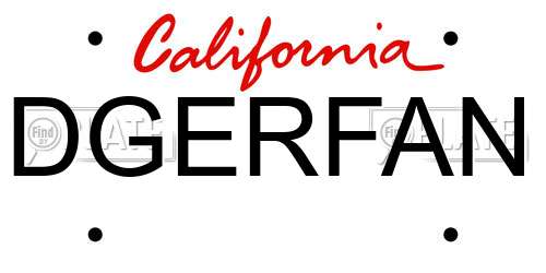 DGERFAN California License Plate