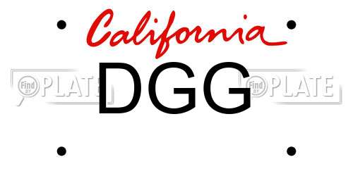 DGG California License Plate