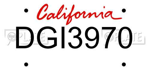 DGI3970 California License Plate
