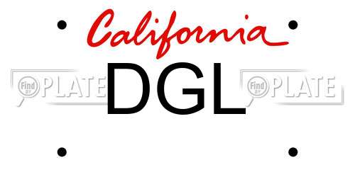 DGL California License Plate