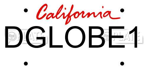 DGLOBE1 California License Plate