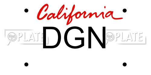 DGN California License Plate