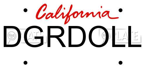 DGRDOLL California License Plate