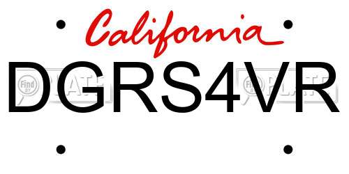 DGRS4VR California License Plate