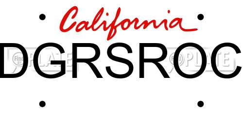 DGRSROC California License Plate