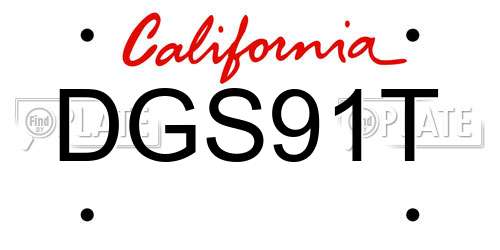 DGS91T California License Plate