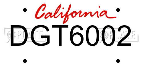 DGT6002 California License Plate