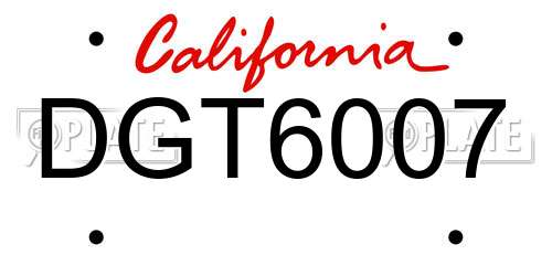 DGT6007 California License Plate
