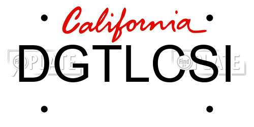 DGTLCSI California License Plate