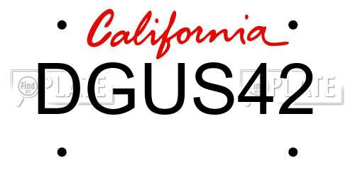 DGUS42 California License Plate