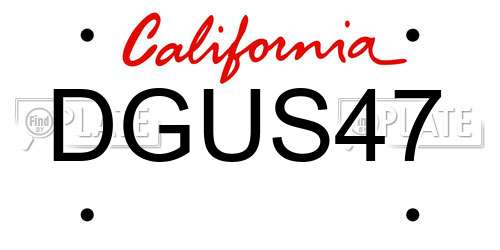 DGUS47 California License Plate
