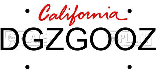 DGZGOOZ California License Plate