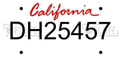 DH25457 California License Plate