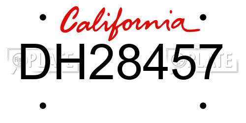DH28457 California License Plate