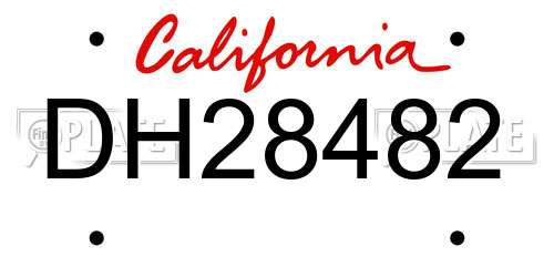 DH28482 California License Plate