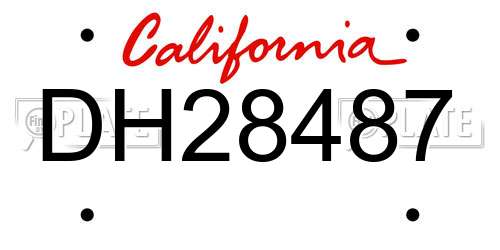DH28487 California License Plate